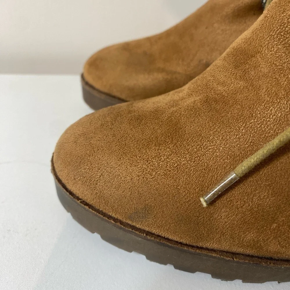 Vanessa Wu Anthropologie Brown Wedge Booties Boot US 7 Ties Boho Country Western